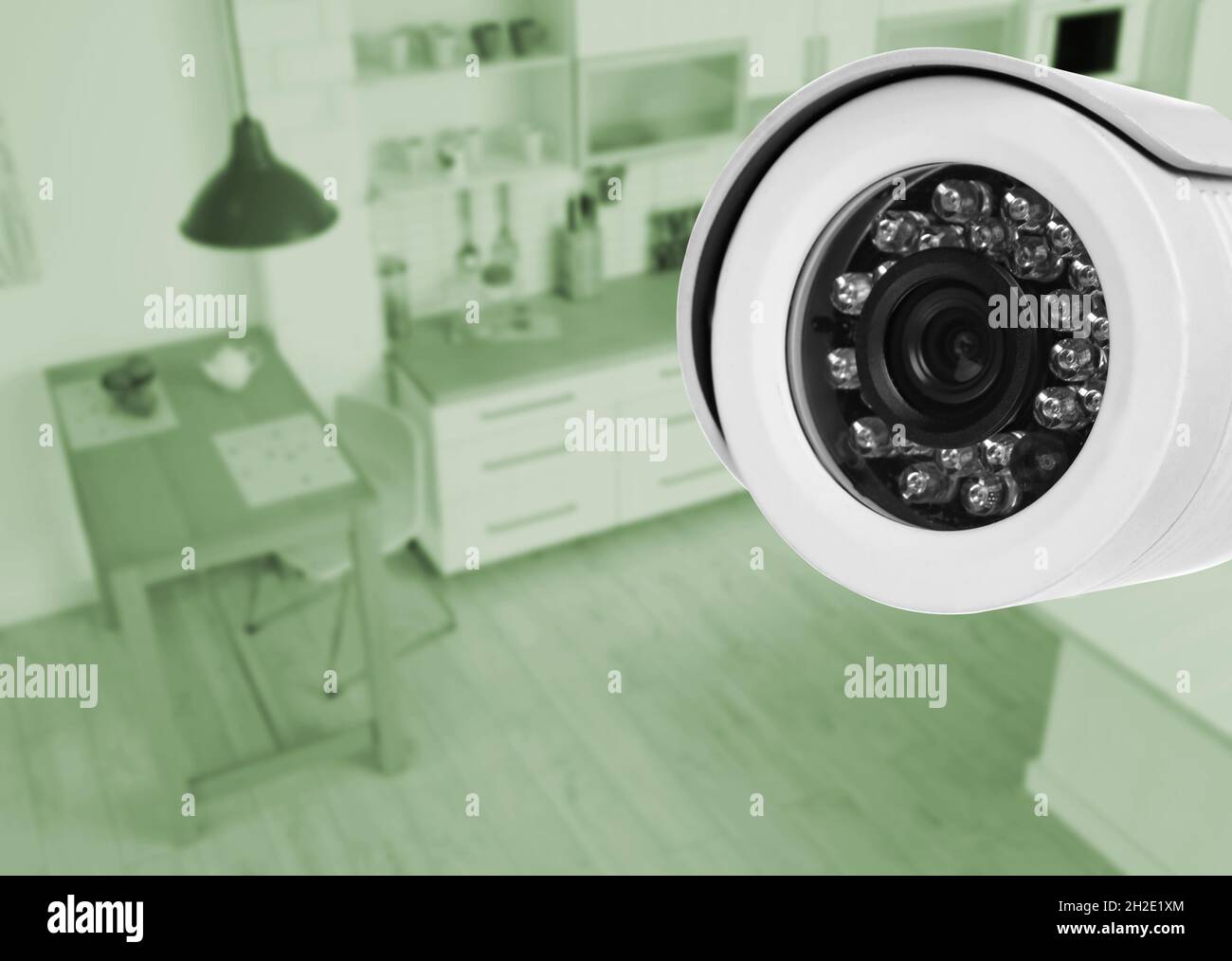 Kitchen under CCTV camera surveillance, above view Stock Photo Alamy