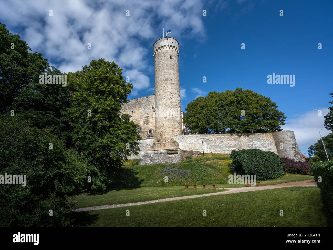Tall Hermann Tower (Pikk Hermann) - Tallinn, Estonia Stock Photo