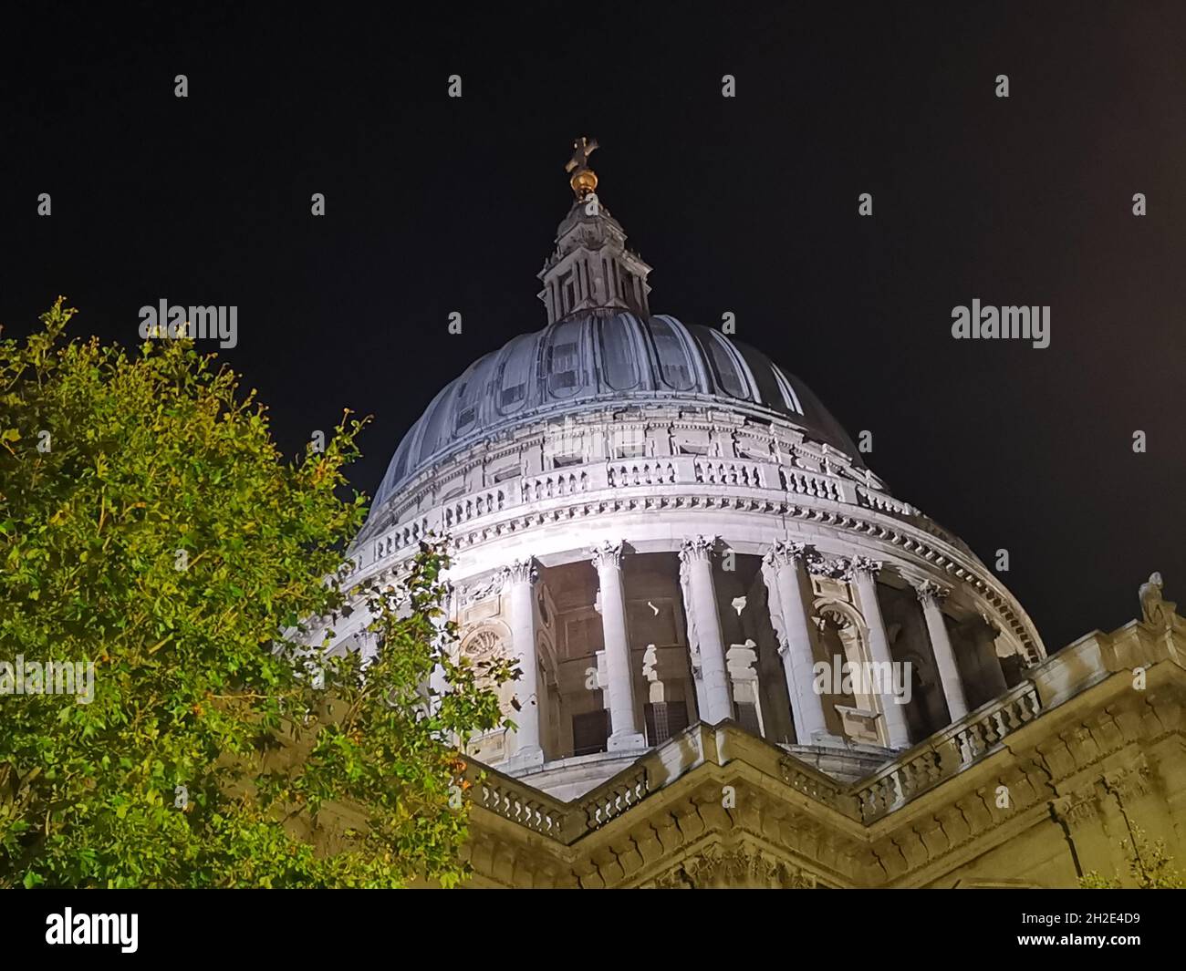 9 October 2021 - London, UK: View of St Paul's Cathedral from below Stock Photo