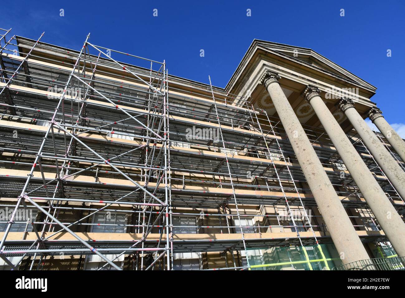Scaffolding scaffold on stately home house England, Britain, Uk Stock Photo