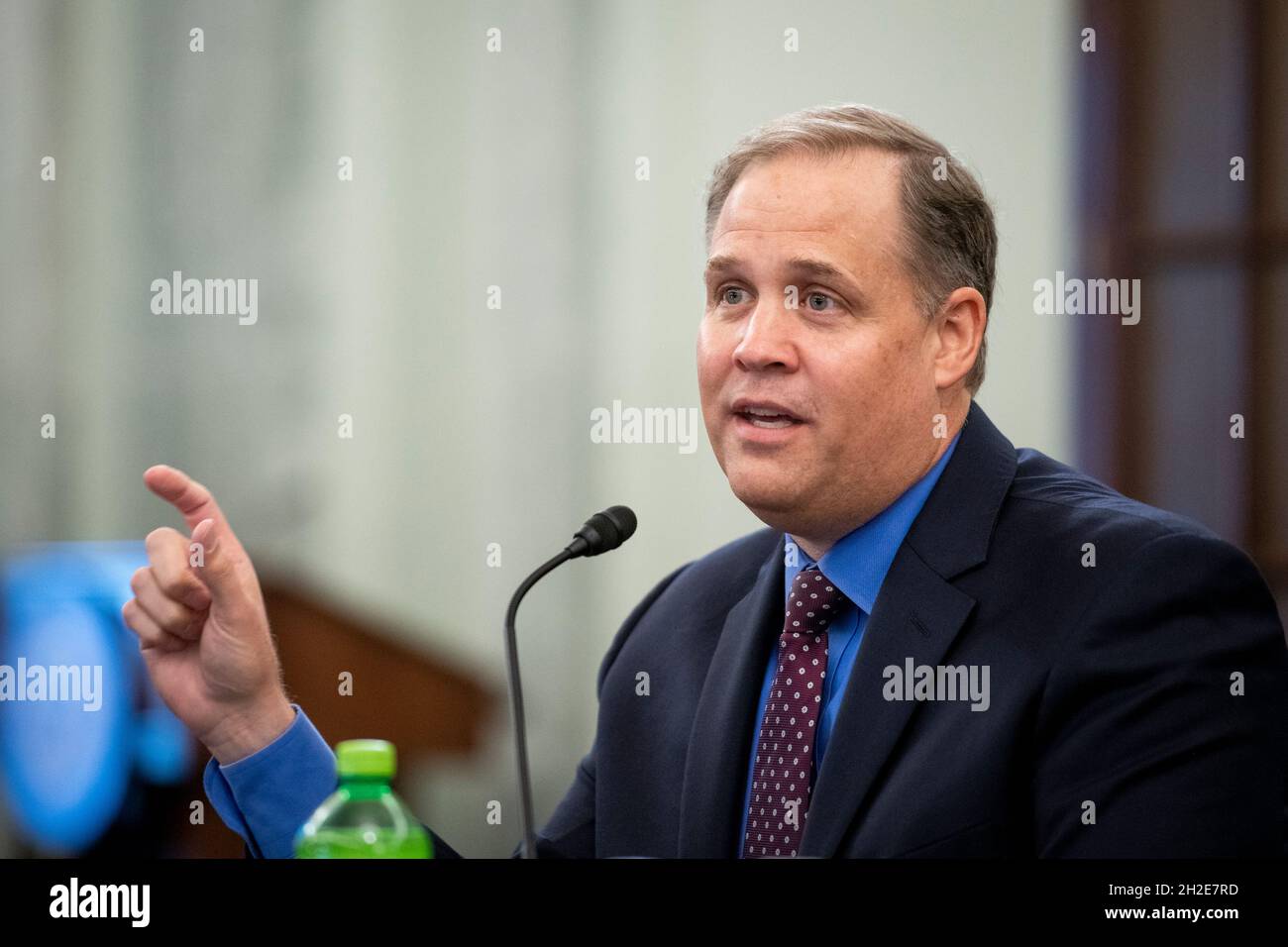 Washington, United States Of America. 21st Oct, 2021. Jim Bridenstine, Former NASA Administrator, appears during a Senate Committee on Commerce, Science, & Transportation Subcommittee on Space and Science hearing “International Collaboration and Competition in Space: Oversight of NASA's Role and Programs” in the Russell Senate Office Building in Washington, DC, Thursday, October 21, 2021. Credit: Rod Lamkey/CNP/Sipa USA Credit: Sipa USA/Alamy Live News Stock Photo