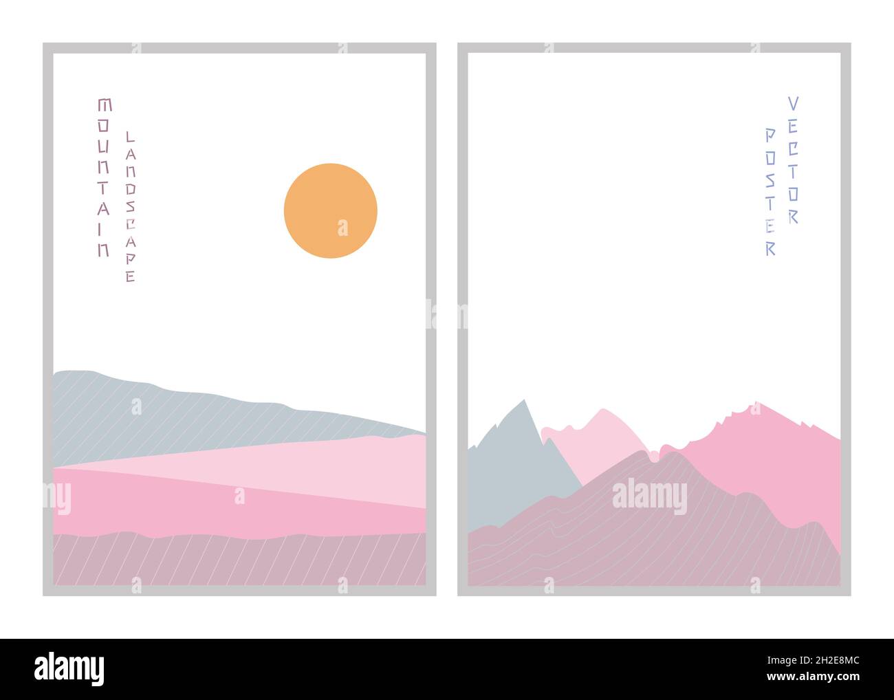Abstract mountain landscape poster. Vector illustration. Posters Stock