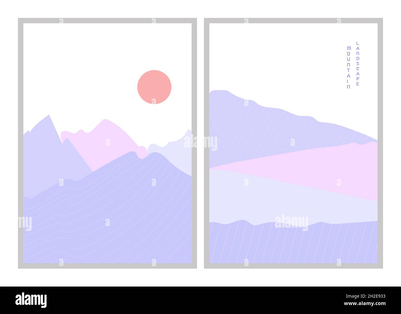 Abstract mountain landscape poster. Vector illustration. Posters Stock
