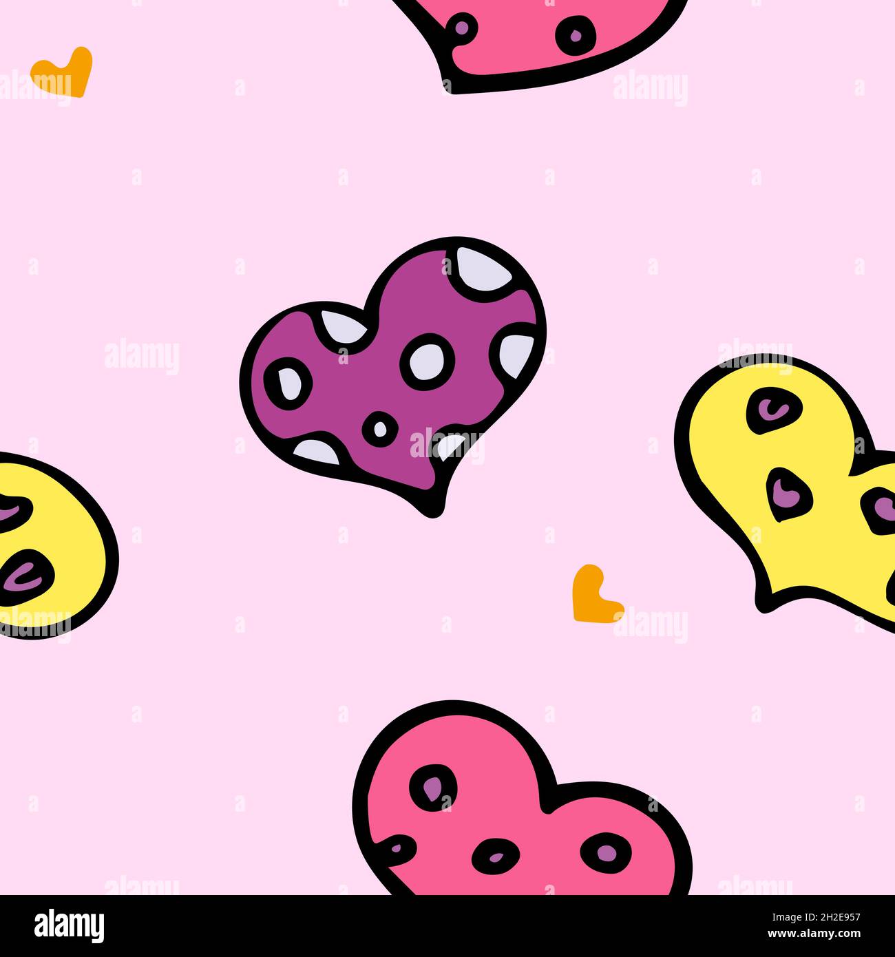 Pink background with hearts. Pattern for wrapping paper Stock Vector