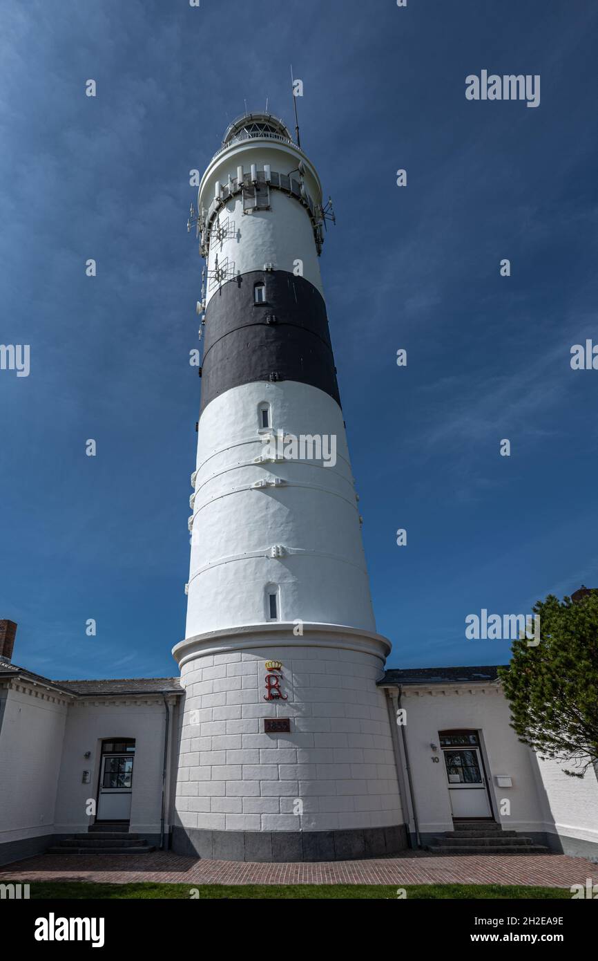 Leuchtfeuer Kampen, a lighthouse on Sylt in Germany Stock Photo