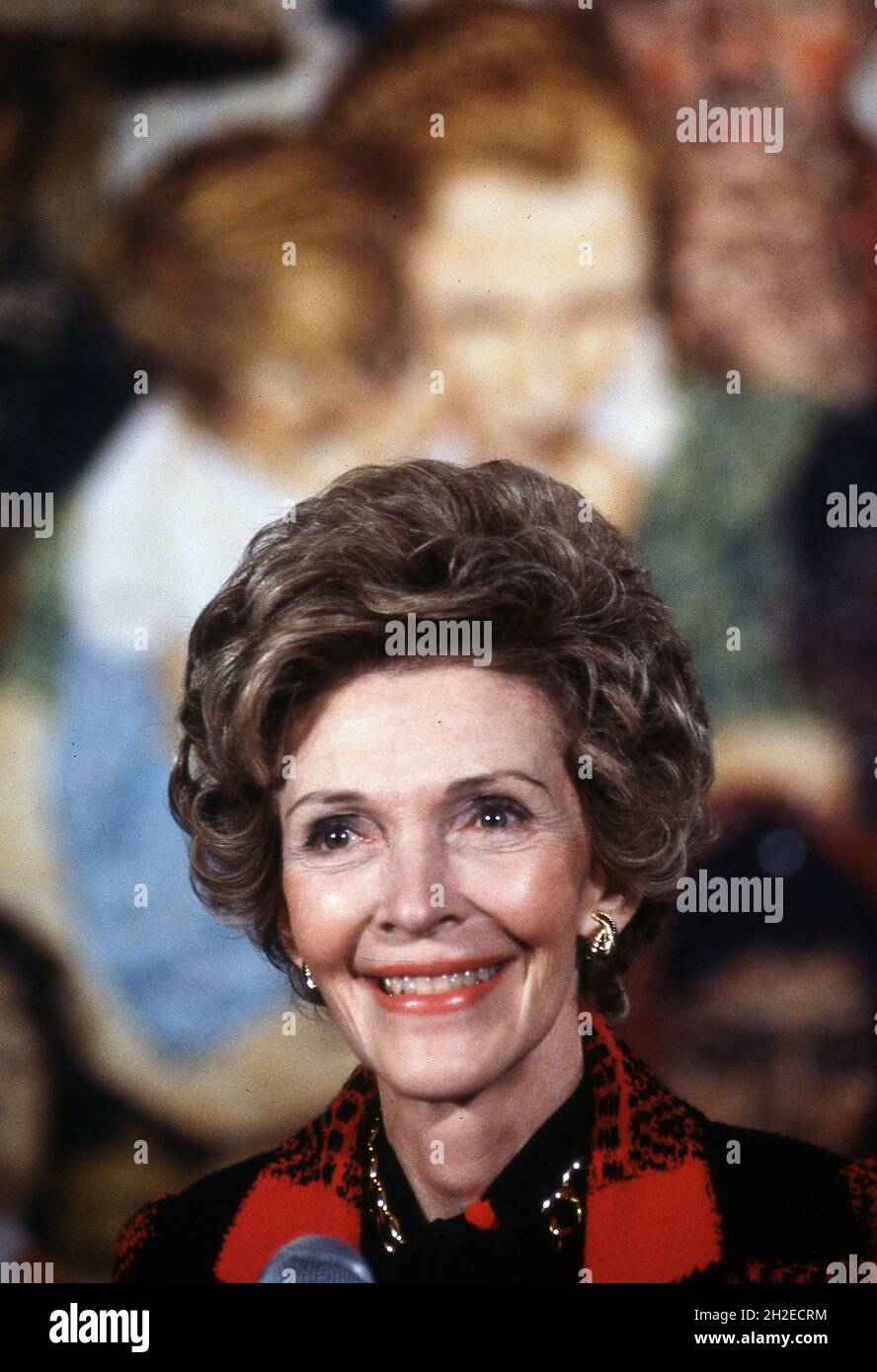 First Lady Nancy Reagan at a Unitedd Nations function in October 1985  Photograph by Dennis Brack BB79 Stock Photo