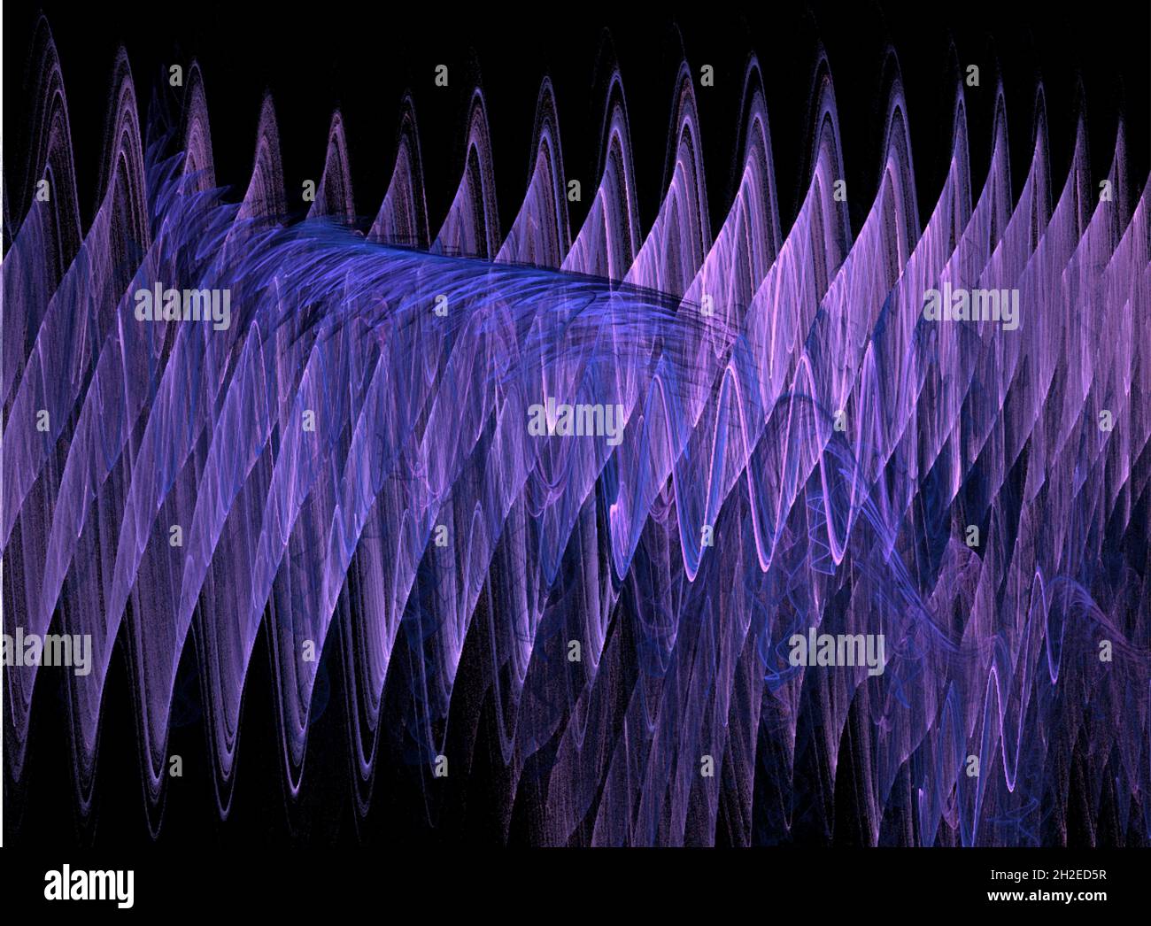 purple geometric graphic pattern on black background, abstract design, rendering Stock Photo