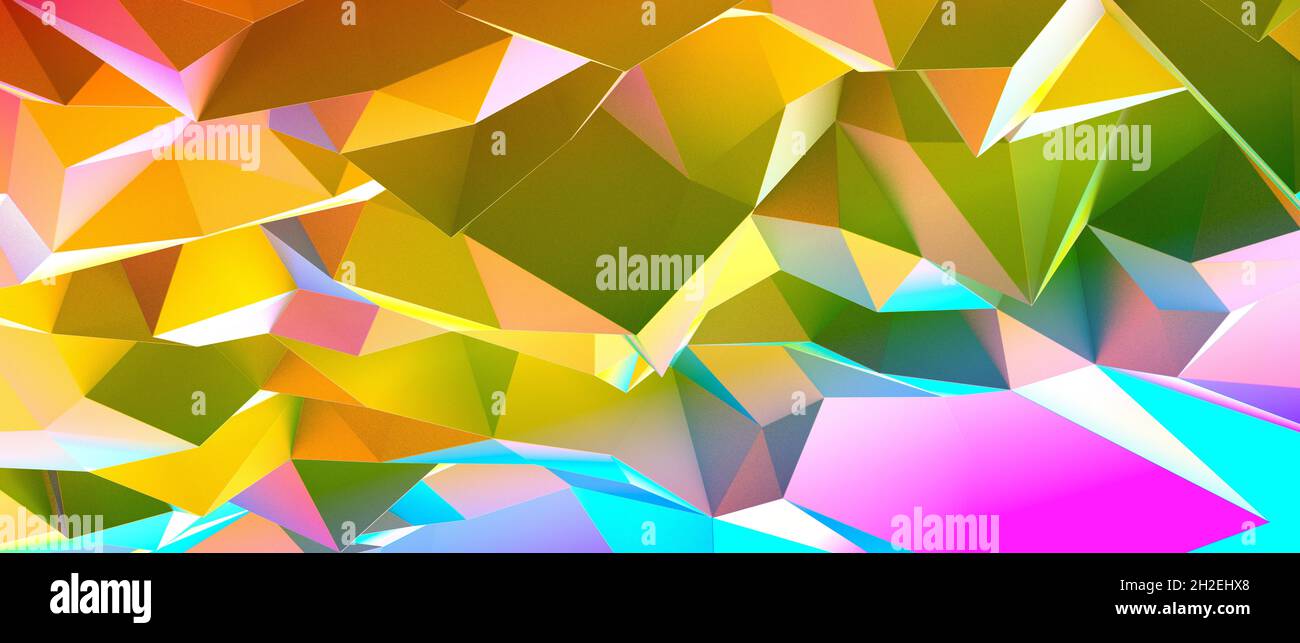 Mosaic triangular low poly style abstract geometric background Stock Photo