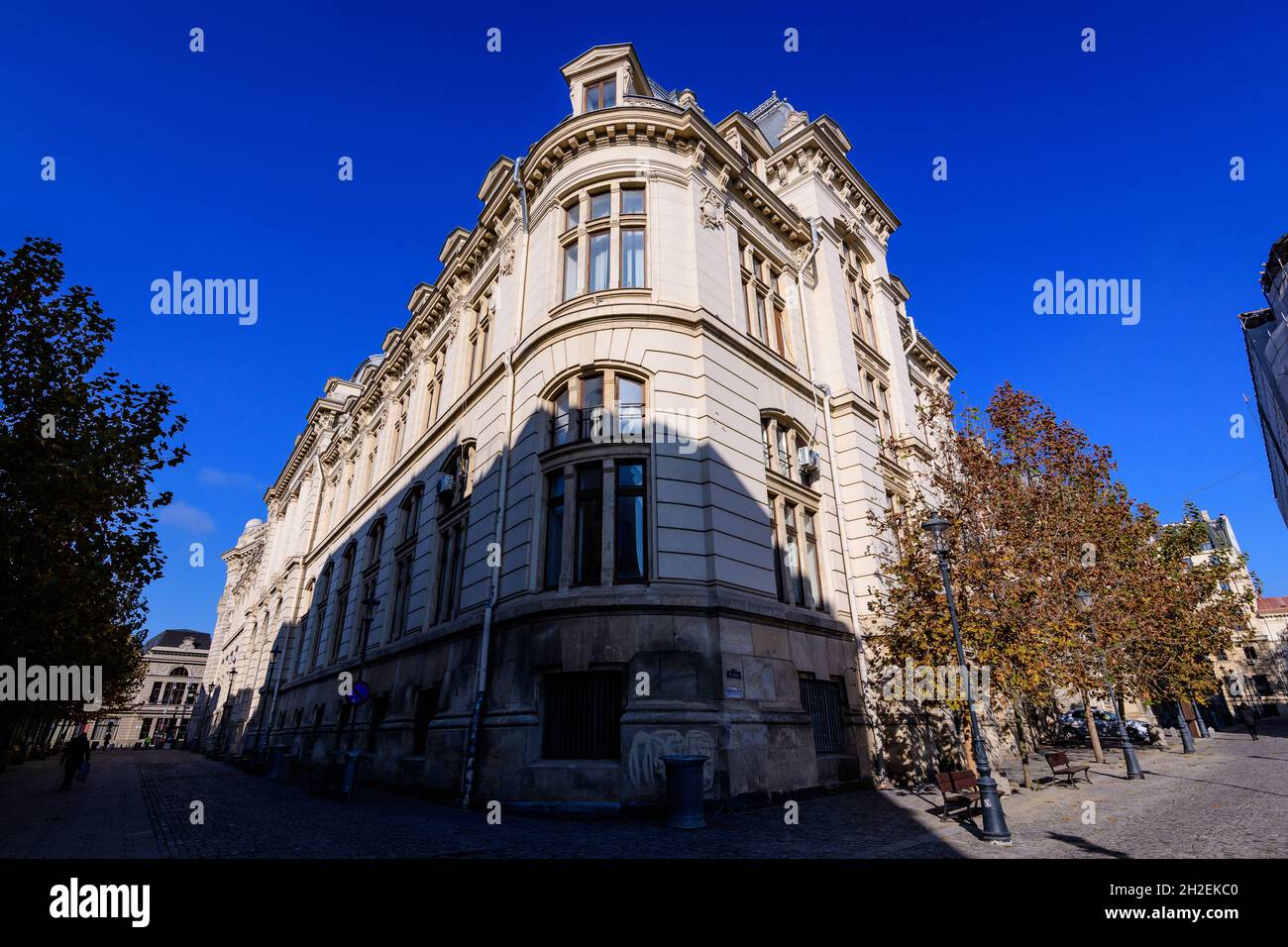 Bucharest, Romania, 22 November 2020 - Street with old buidings in the ...