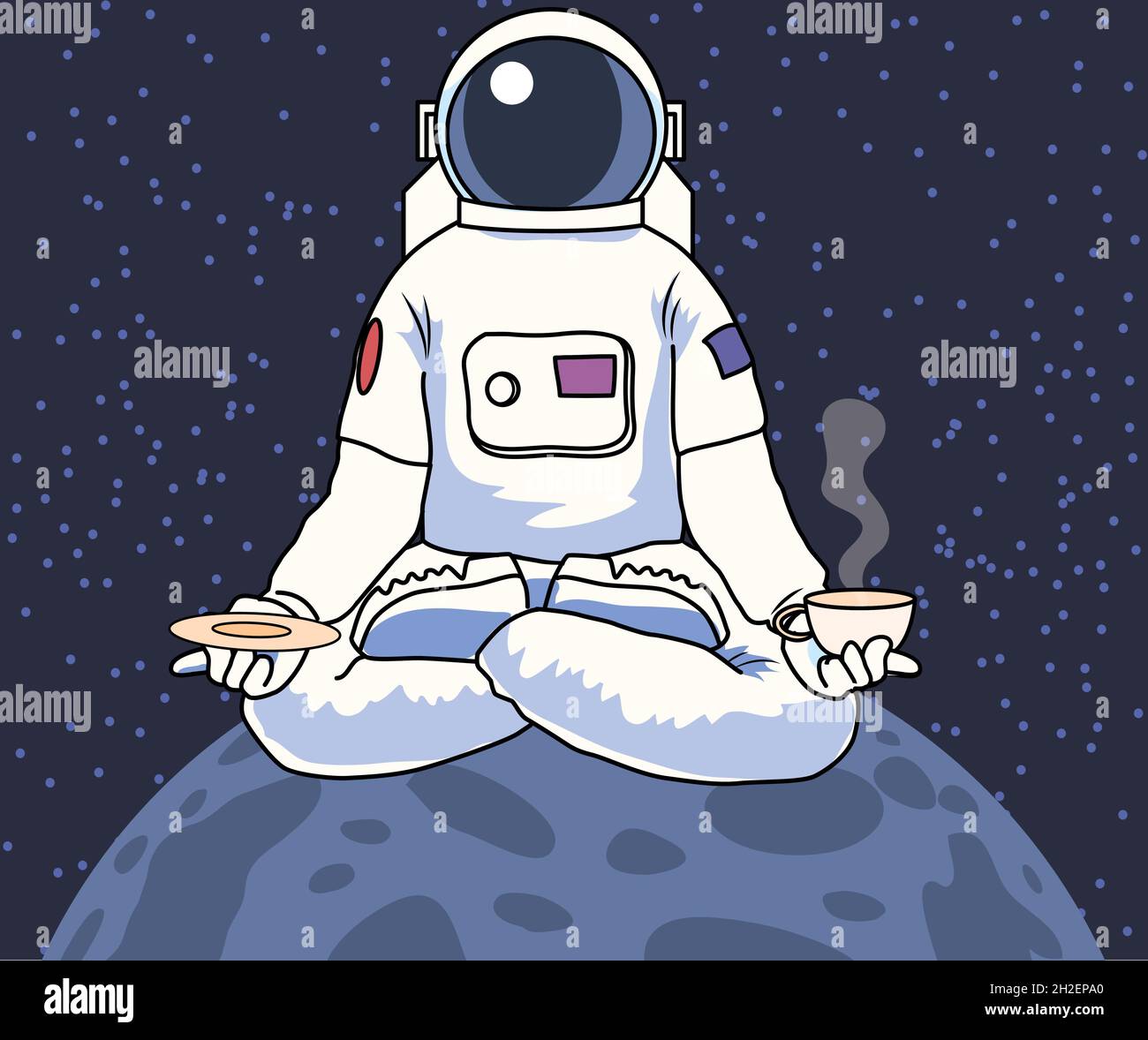 Cofee on Moon Stock Vector