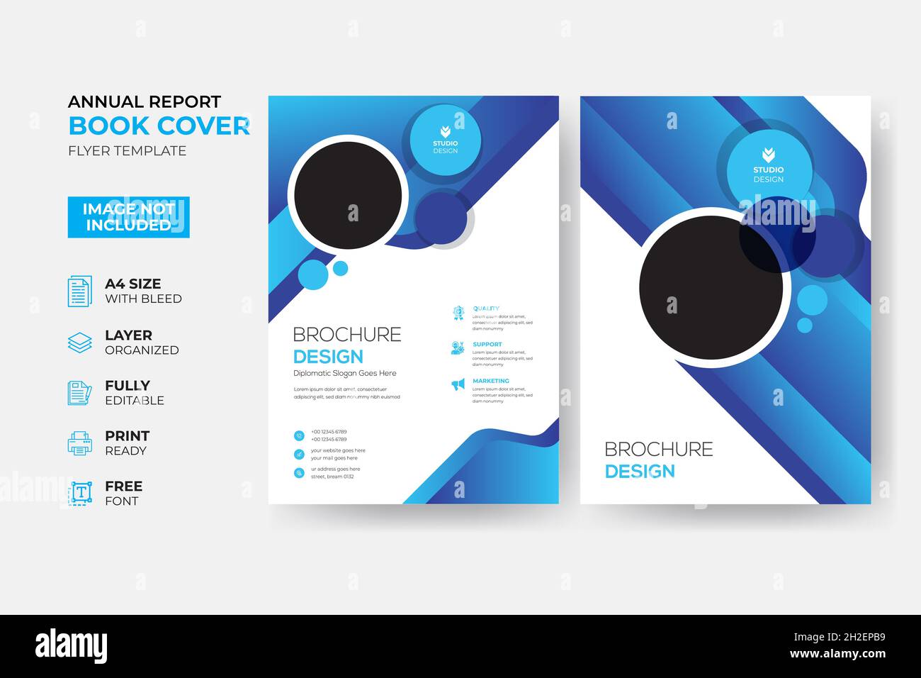 Modern Creative Annual Report  Book Cover Template Stock Vector