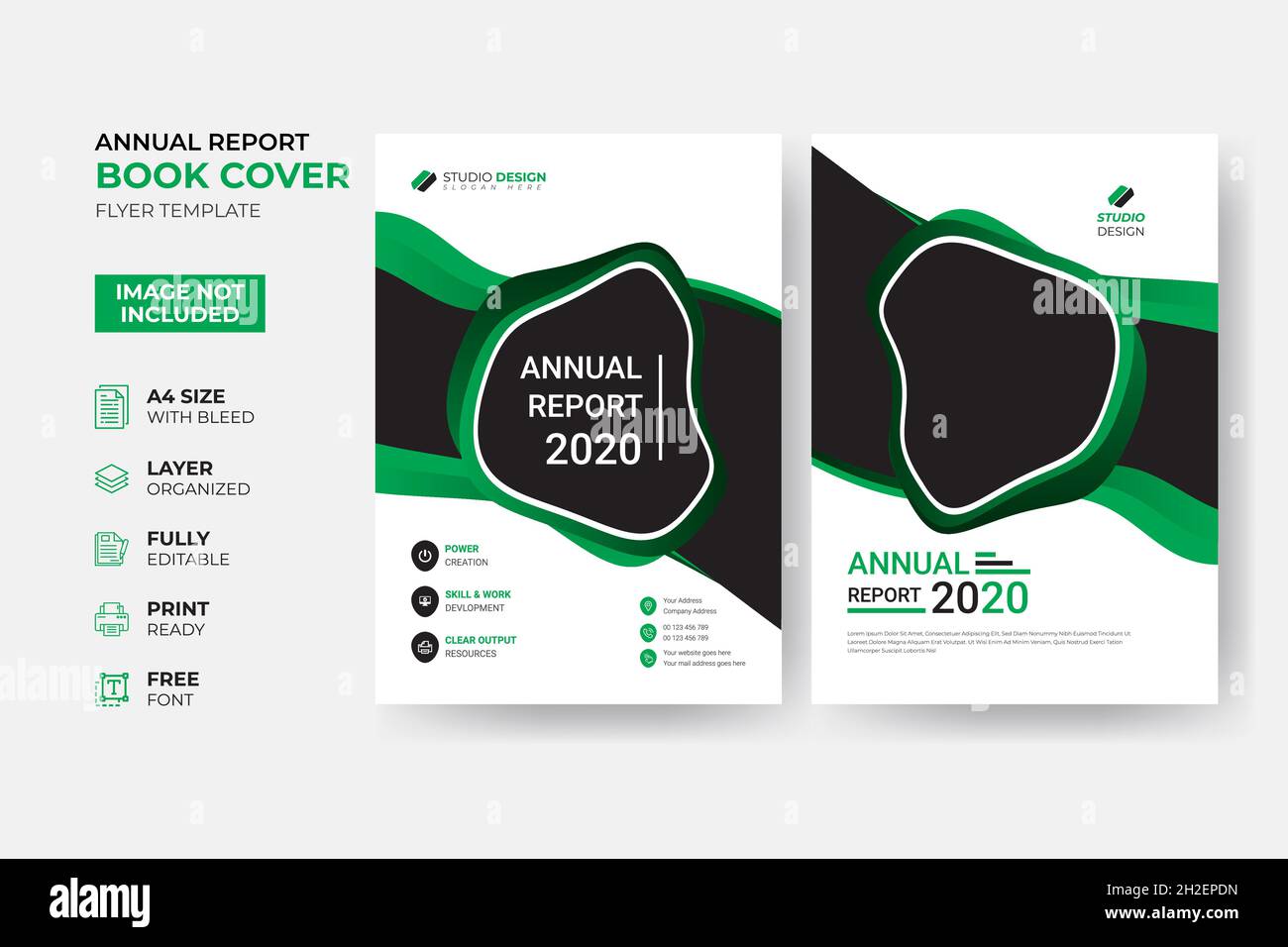 Modern Creative Annual Report  Book Cover Template Stock Vector