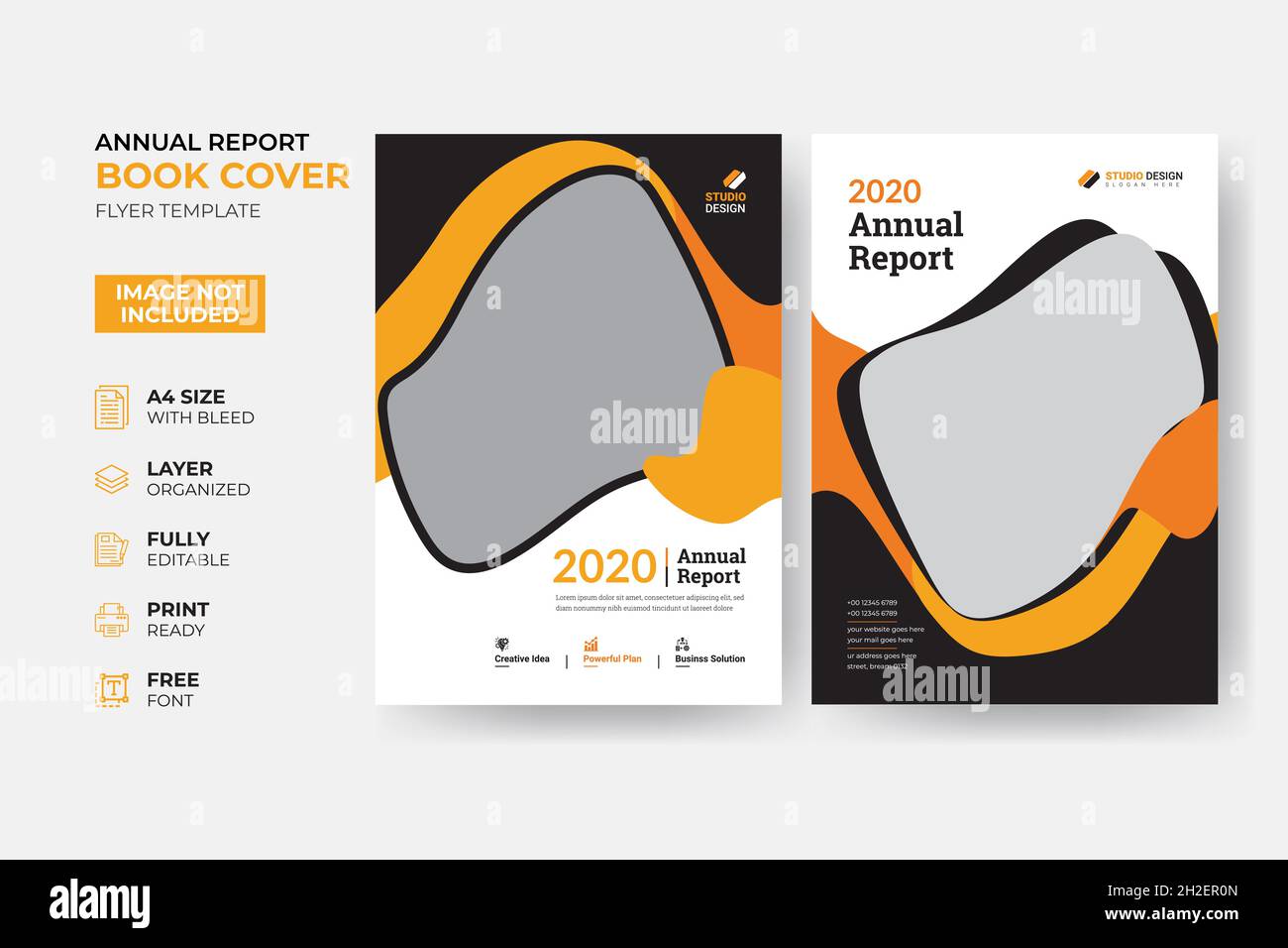 Modern Creative Annual Report  Book Cover Template Stock Vector