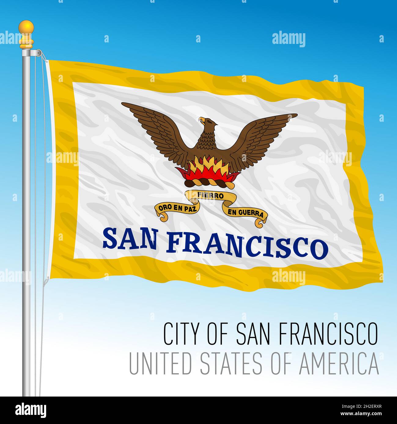 City of San Francisco flag, California, United States, vector illustration Stock Vector