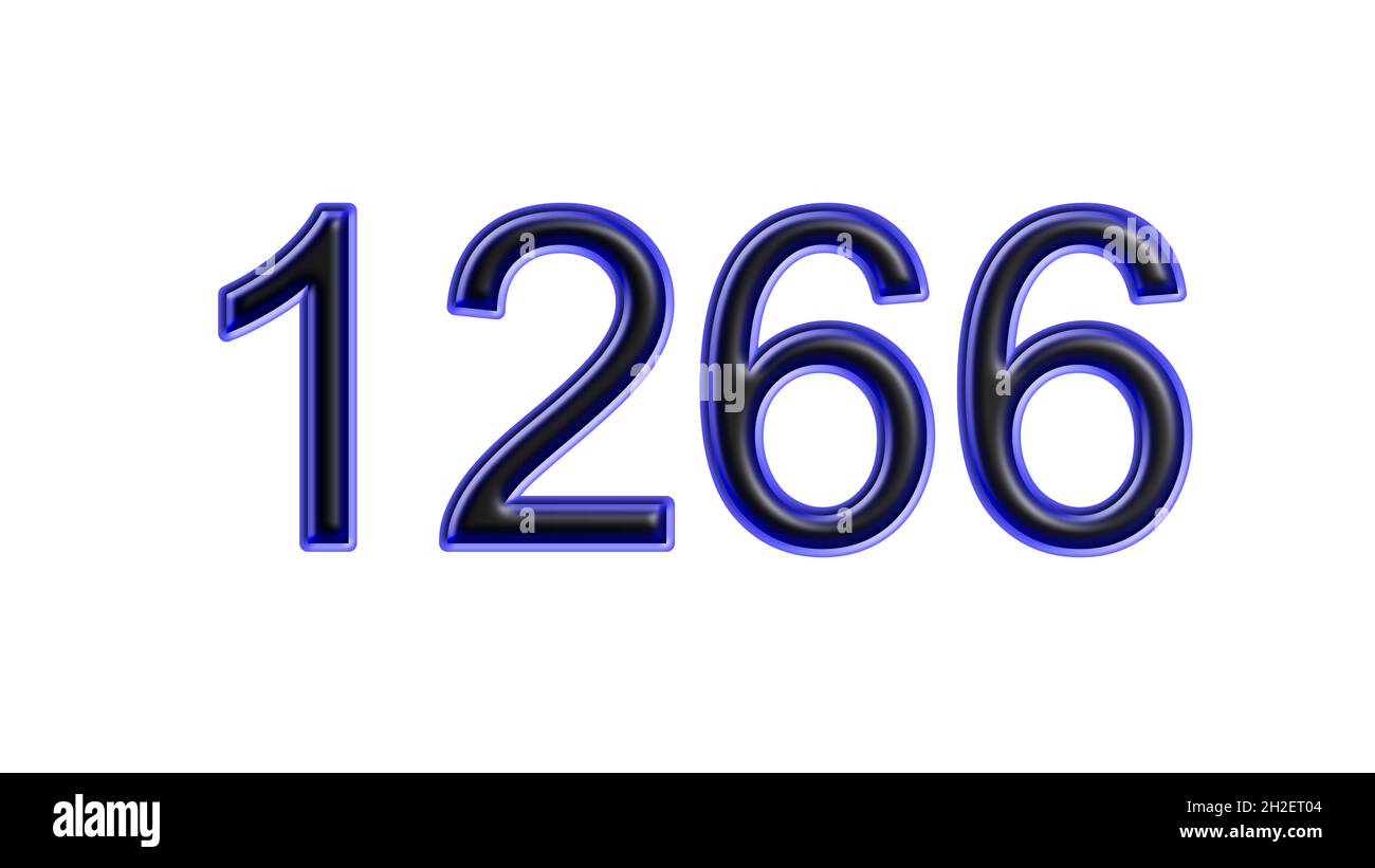 blue 1266 number 3d effect white background Stock Photo