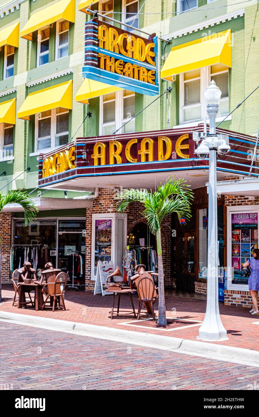 Arcade Theatre, First Street, Fort Myers, Florida Stock Photo Alamy
