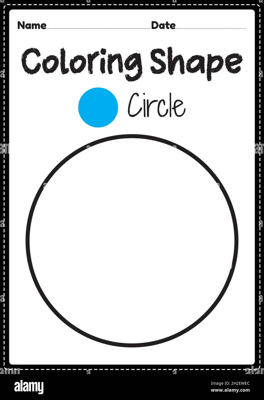 Circle coloring page for preschool, kindergarten & Montessori kids to practice visual art