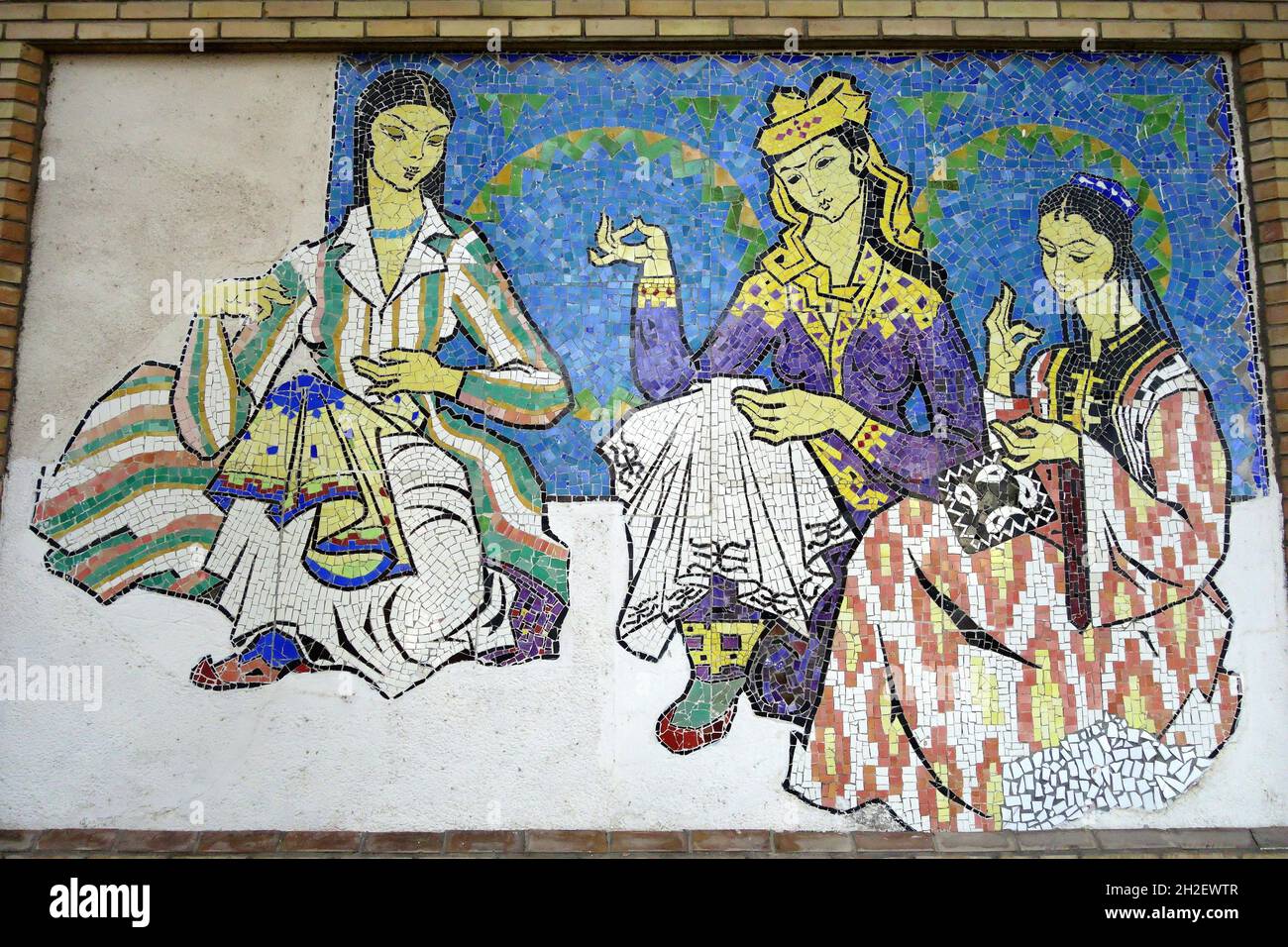 mosaic, State Museum of Applied Arts of Uzbekistan, Oʻzbekiston Respublikasi Amaliy Sanʼati Muzeyi, Tashkent, Uzbekistan, Central Asia Stock Photo