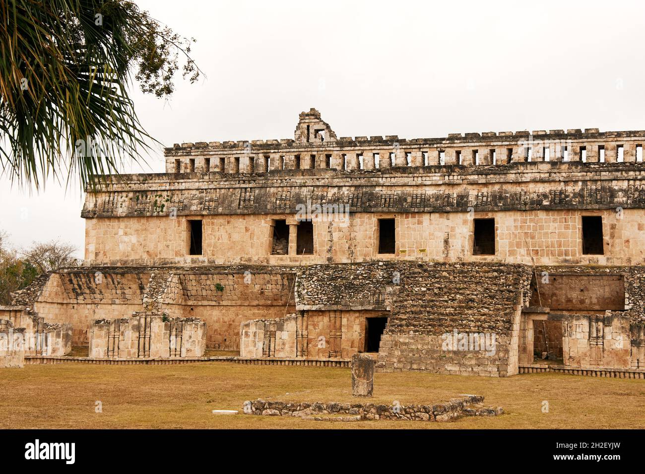 The Palace or El Palacio at the Mayan ruins of Kabah,  Puuc Route, Yucatan, Mexico Stock Photo