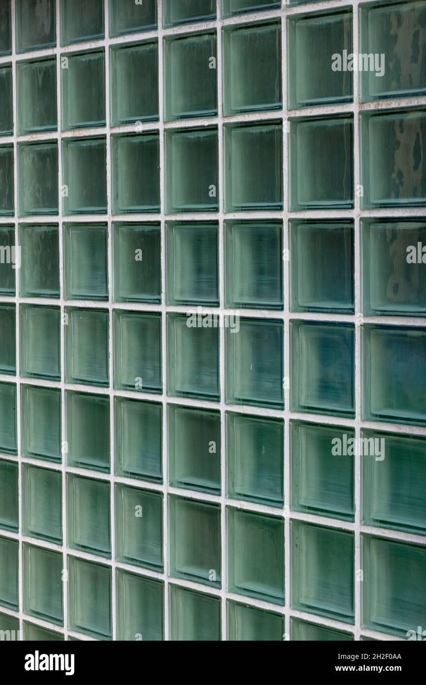 glass bricks used for letting in light in a modern building, glass