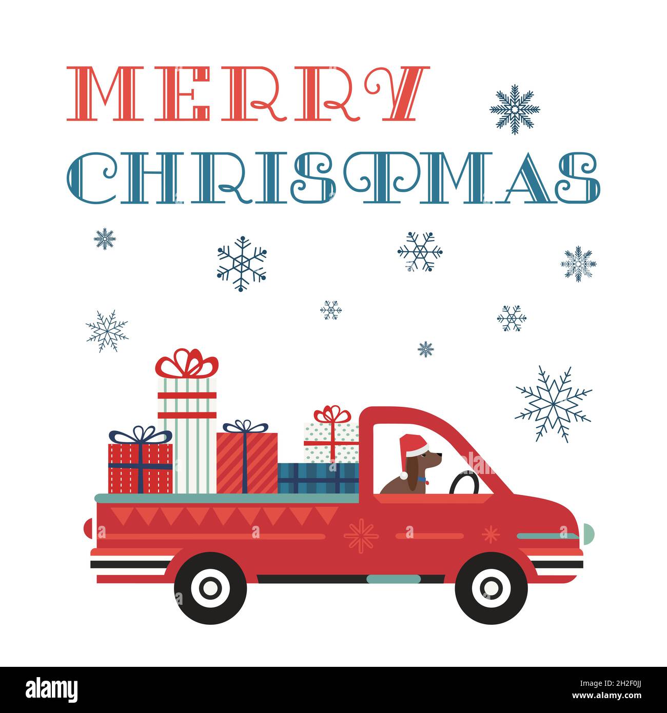 Merry Christmas cute greeting Stock Vector Image & Art - Alamy