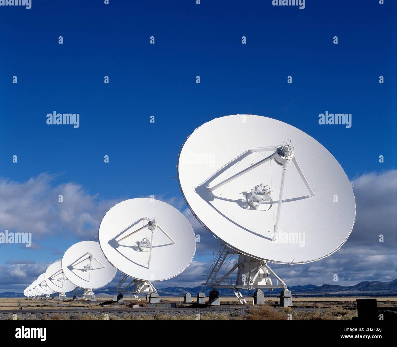 United States. New Mexico. Socorro County. Very Large Array radio telescopes. Stock Photo