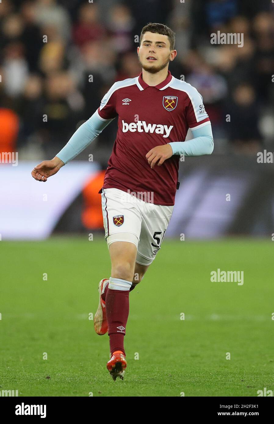 London, England, 21st October 2021. Daniel Chesters of West Ham Utd makes his debut during the UEFA Europa League match at the London Stadium, London. Picture credit should read: David Klein / Sportimage Stock Photo