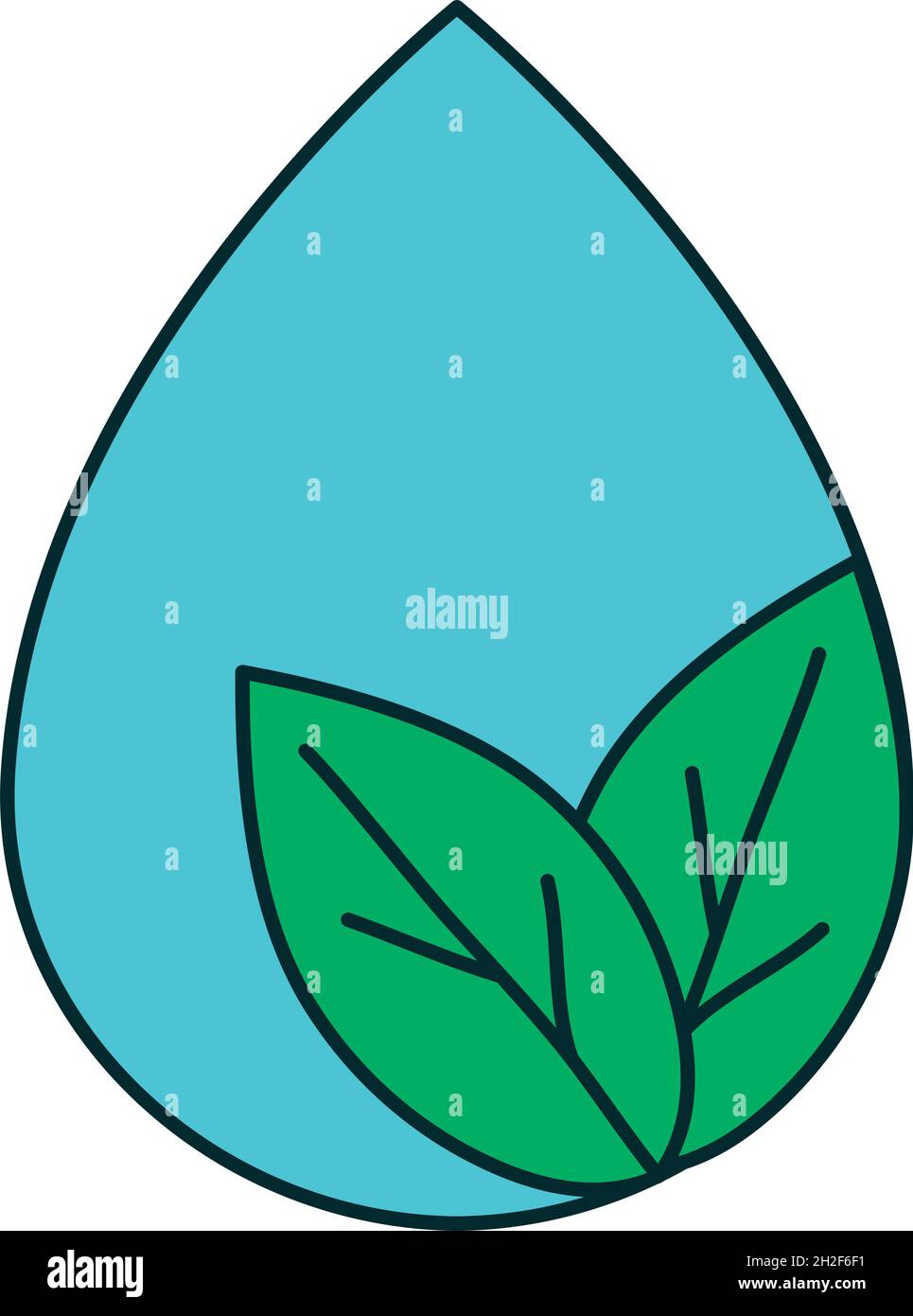 water drop with leaves on white background Stock Vector Image & Art - Alamy