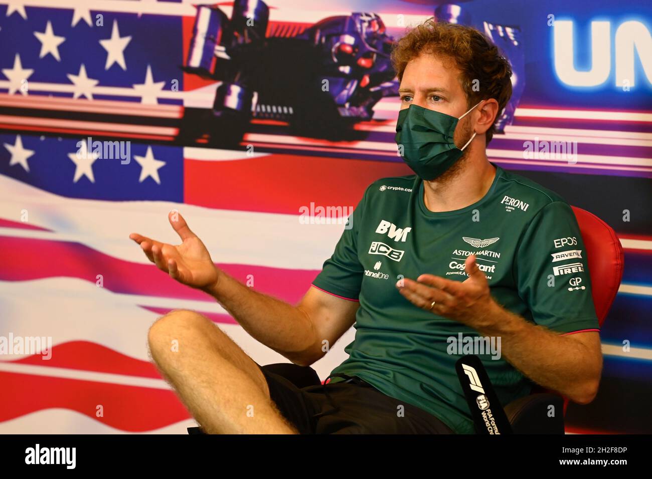 Vettel Conference Austin, Texas, USA. 21st October 2021, Sebastian Vettel (GER) Aston ...