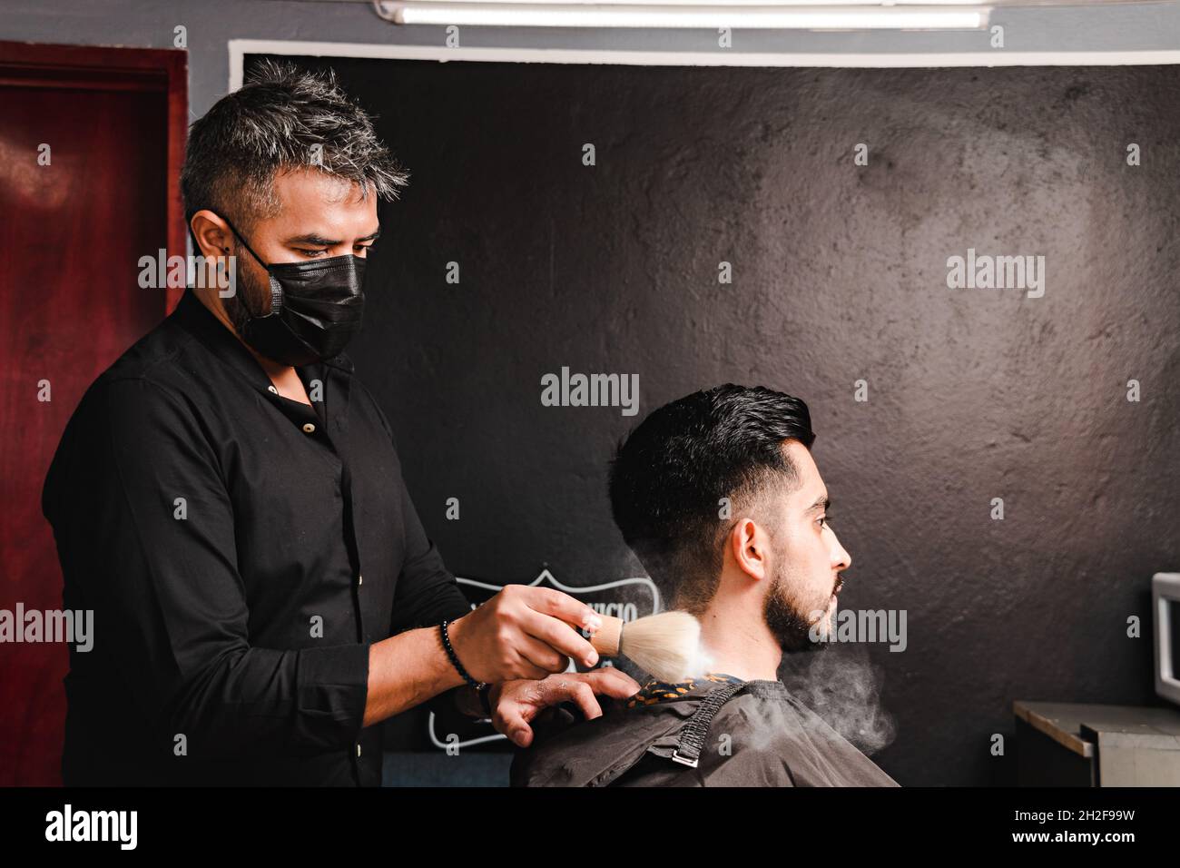 Fannty Removable powder short brush Salon Hair Cut Barbershop Haircut Clean Brush