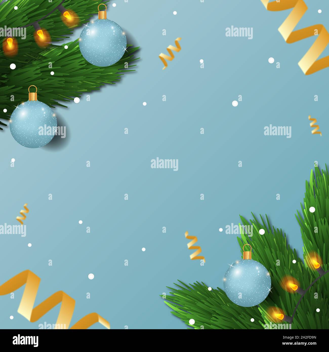 Christmas tree on a blue background, web template for festive ...