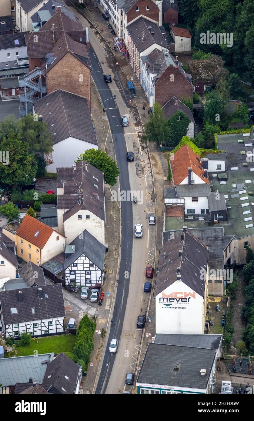 Aerial photo, Volme flood, flooding, Eilpe, Hagen, Ruhr area, North