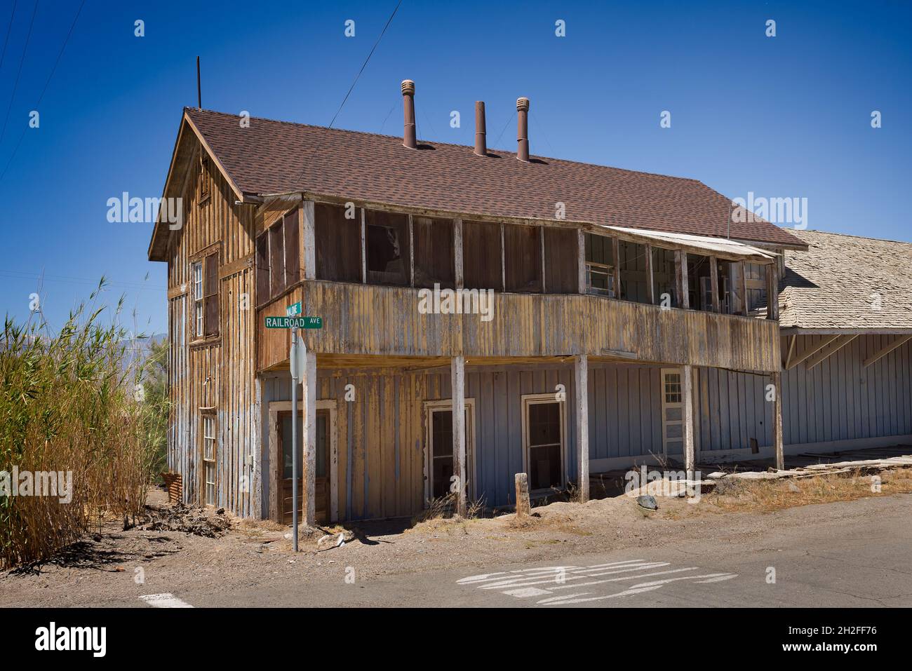 Abandoned train station in Keeler, California Stock Photo Alamy