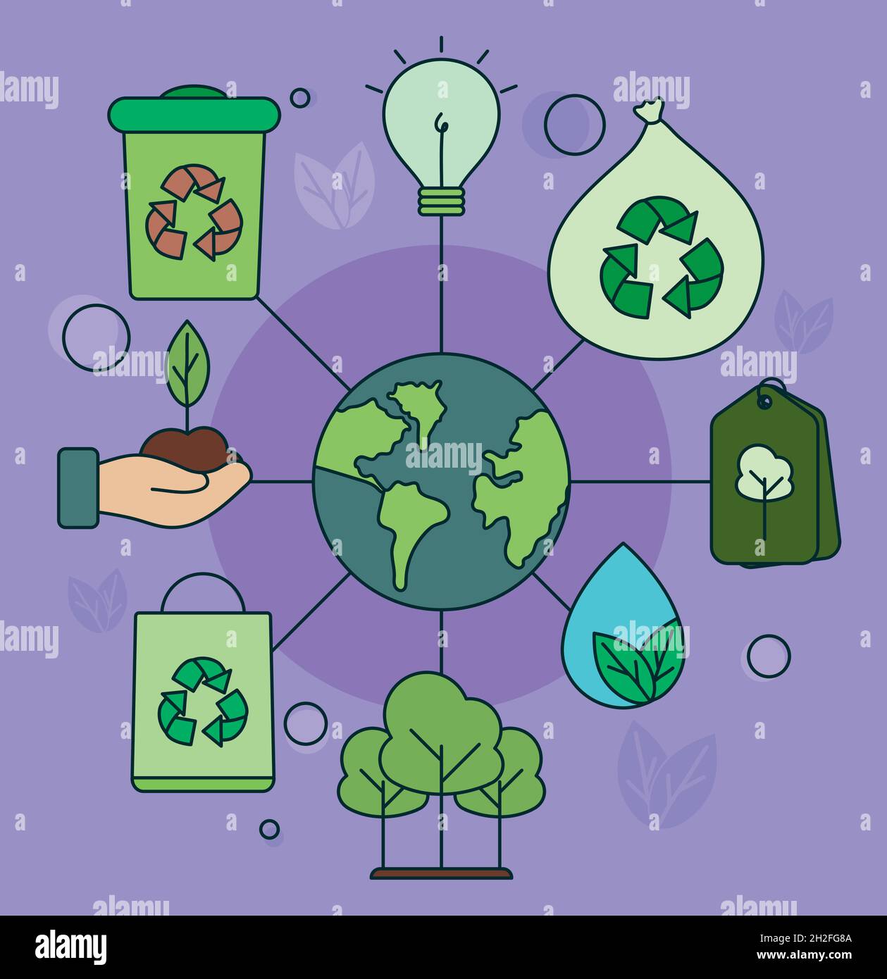 earth planet with ecology icons around Stock Vector Image & Art - Alamy