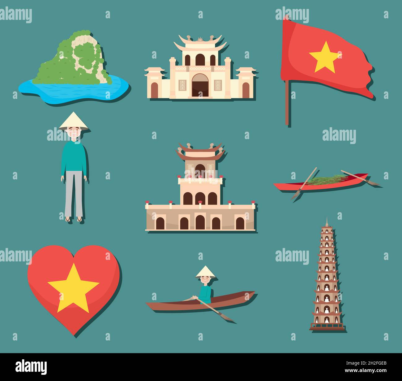 travel vietnam icon collection design Stock Vector Image & Art - Alamy