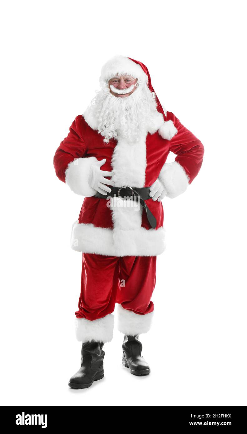 Authentic Santa Claus on white background Stock Photo - Alamy