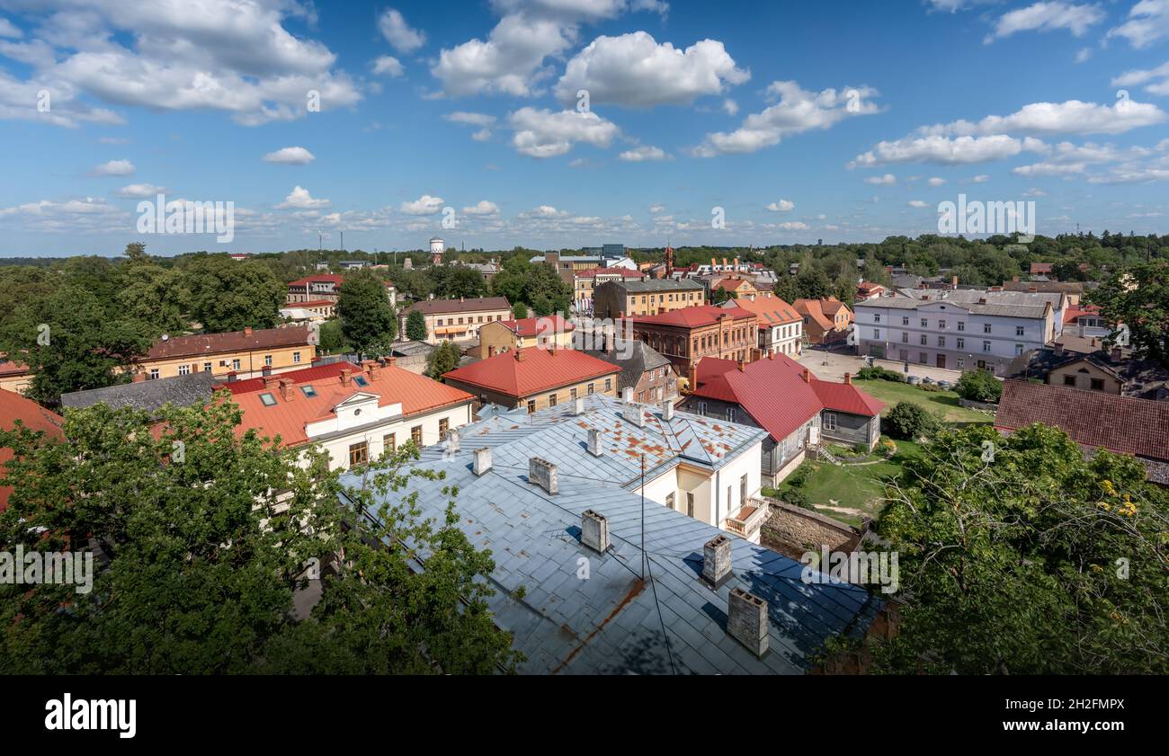 Aerial view of Cesis city - Cesis, Latvia Stock Photo