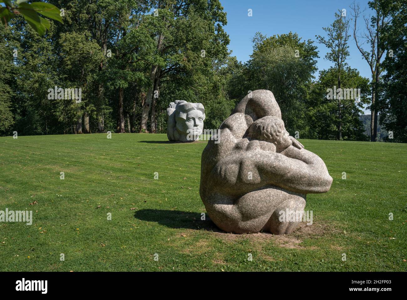Folk Song Hill Sculptures created by Indulis Ranka at Turaida Museum Reserve - Sigulda, Latvia Stock Photo