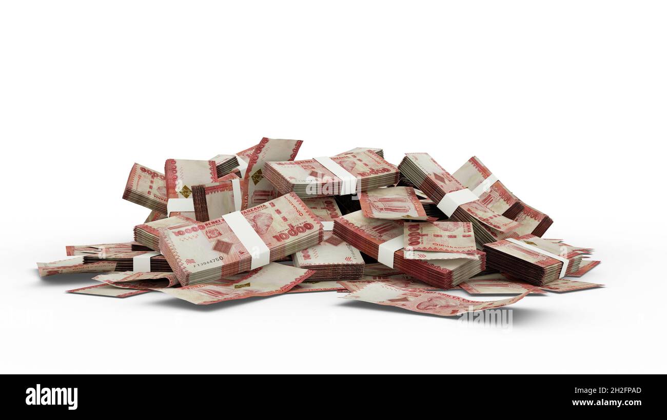 3D Stack of 10000 Tanzanian Shilling notes Stock Photo - Alamy