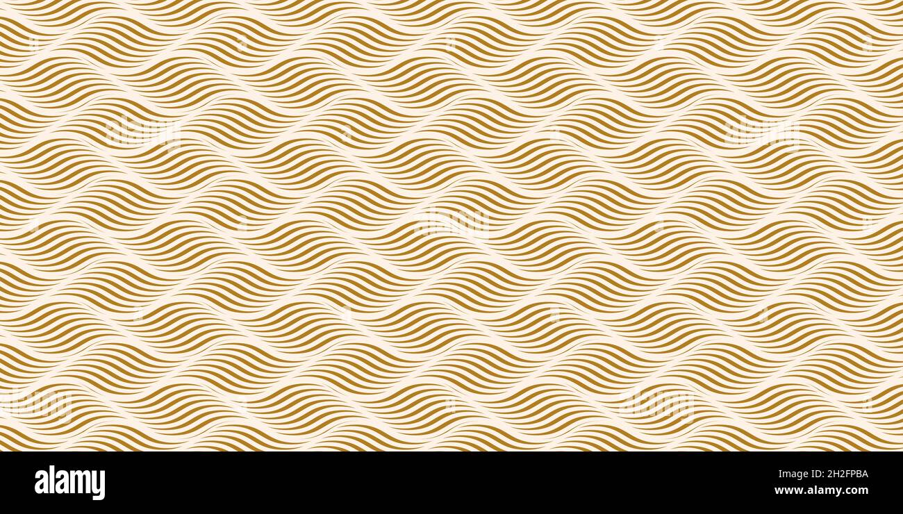 Abstract background geometric pattern with gold waves lines endless stylish texture Stock Vector