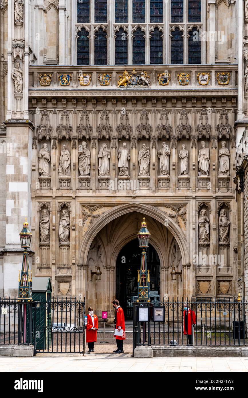 The Main Entrance To Westminster Abbey, London, UK. Stock Photo