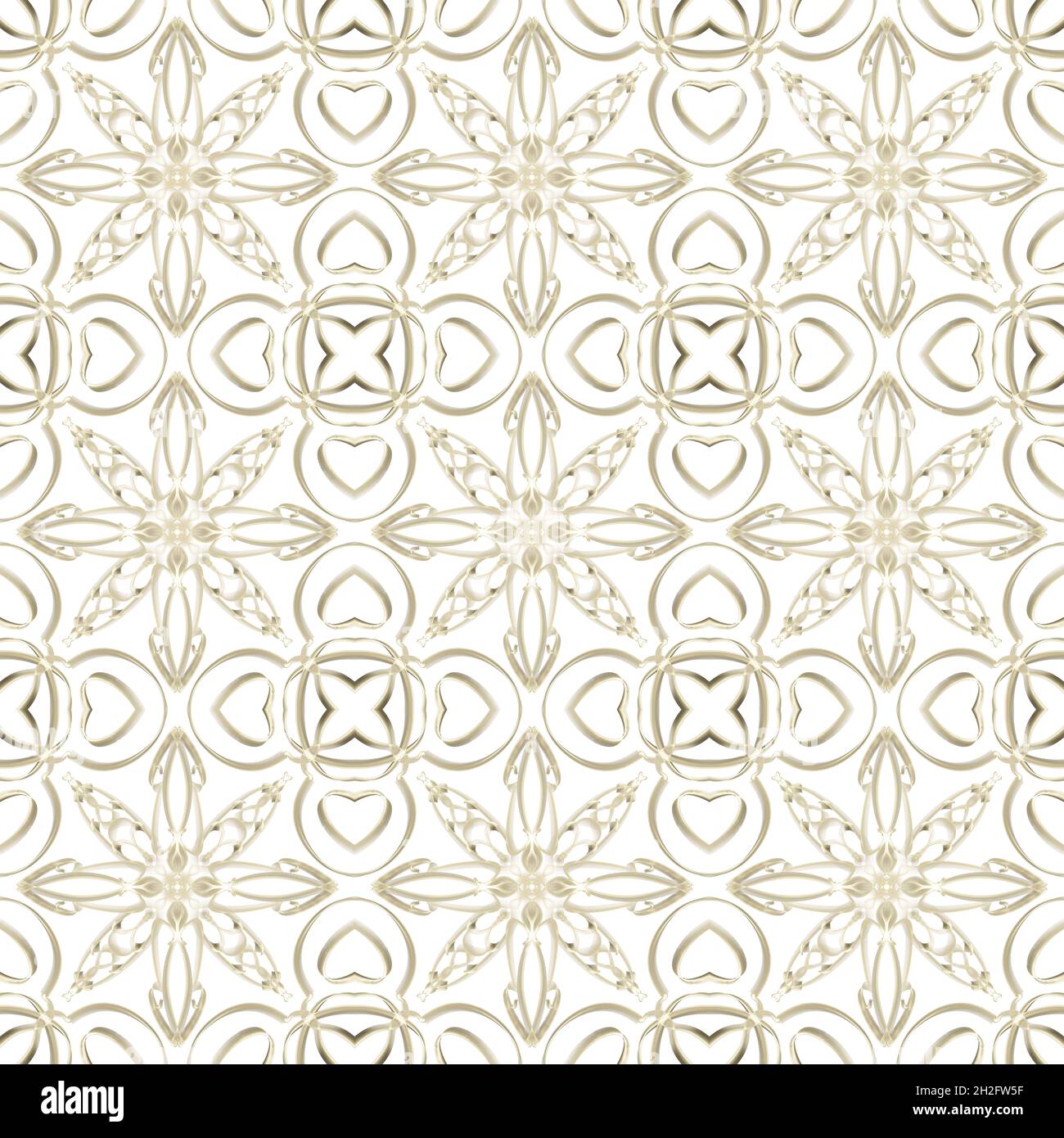 Seamless abstract geometric floral surface pattern in golden color with ...
