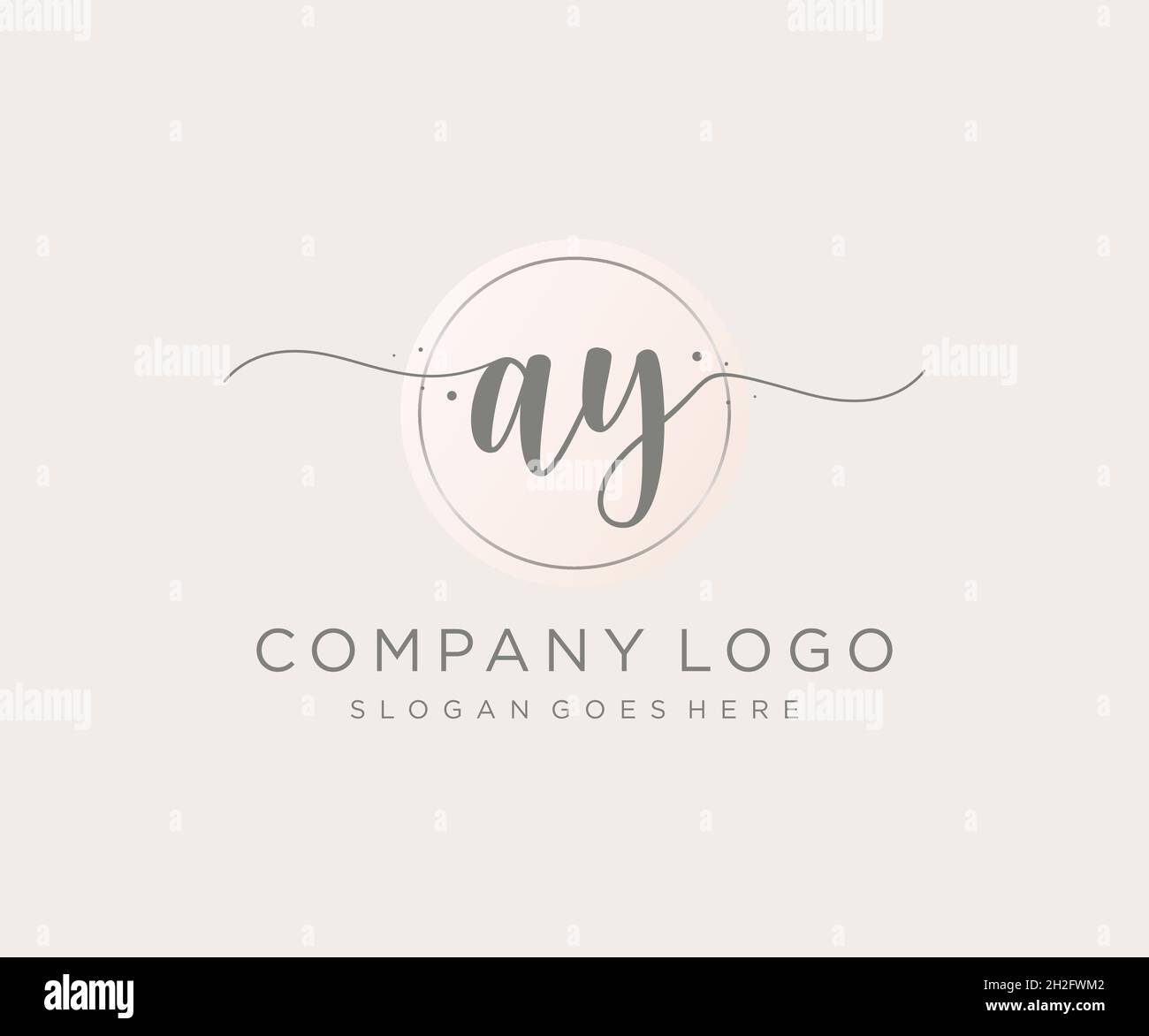 AY feminine logo. Usable for Nature, Salon, Spa, Cosmetic and Beauty Logos. Flat Vector Logo Design Template Element. Stock Vector