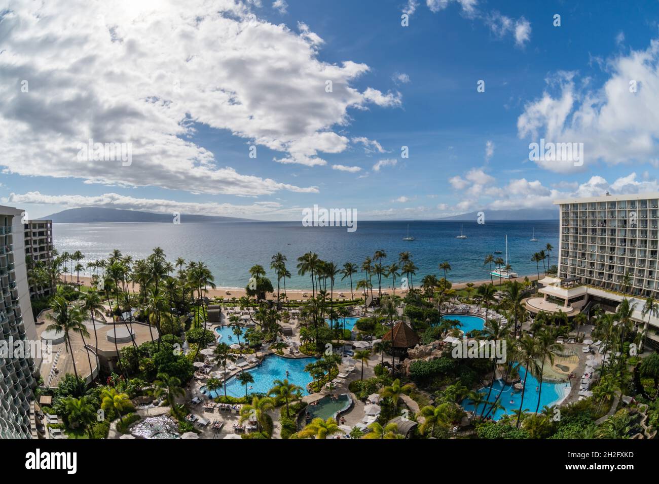 Hawaii Maui Aerial Kaanapali Resort High Resolution Stock Photography ...