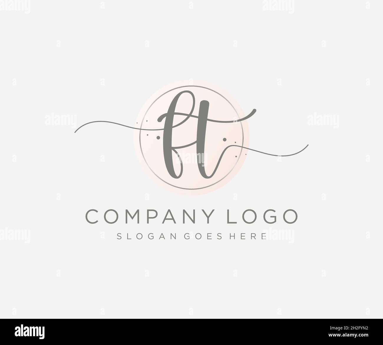 FT feminine logo. Usable for Nature, Salon, Spa, Cosmetic and Beauty Logos. Flat Vector Logo Design Template Element. Stock Vector