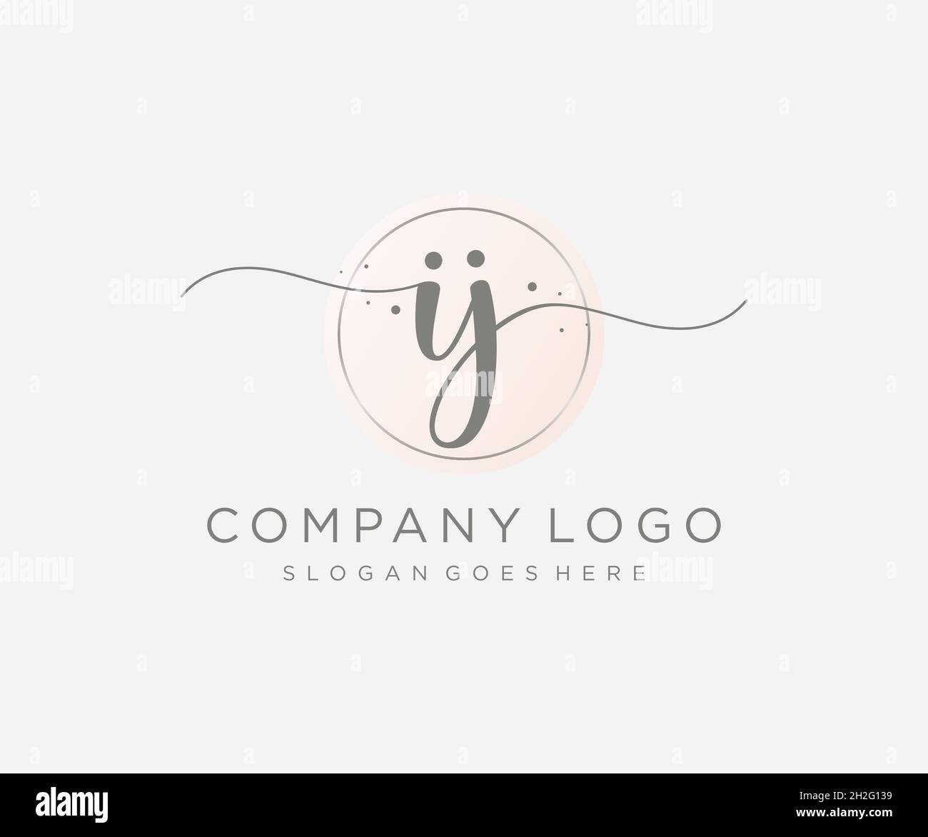 IJ feminine logo. Usable for Nature, Salon, Spa, Cosmetic and Beauty Logos. Flat Vector Logo Design Template Element. Stock Vector