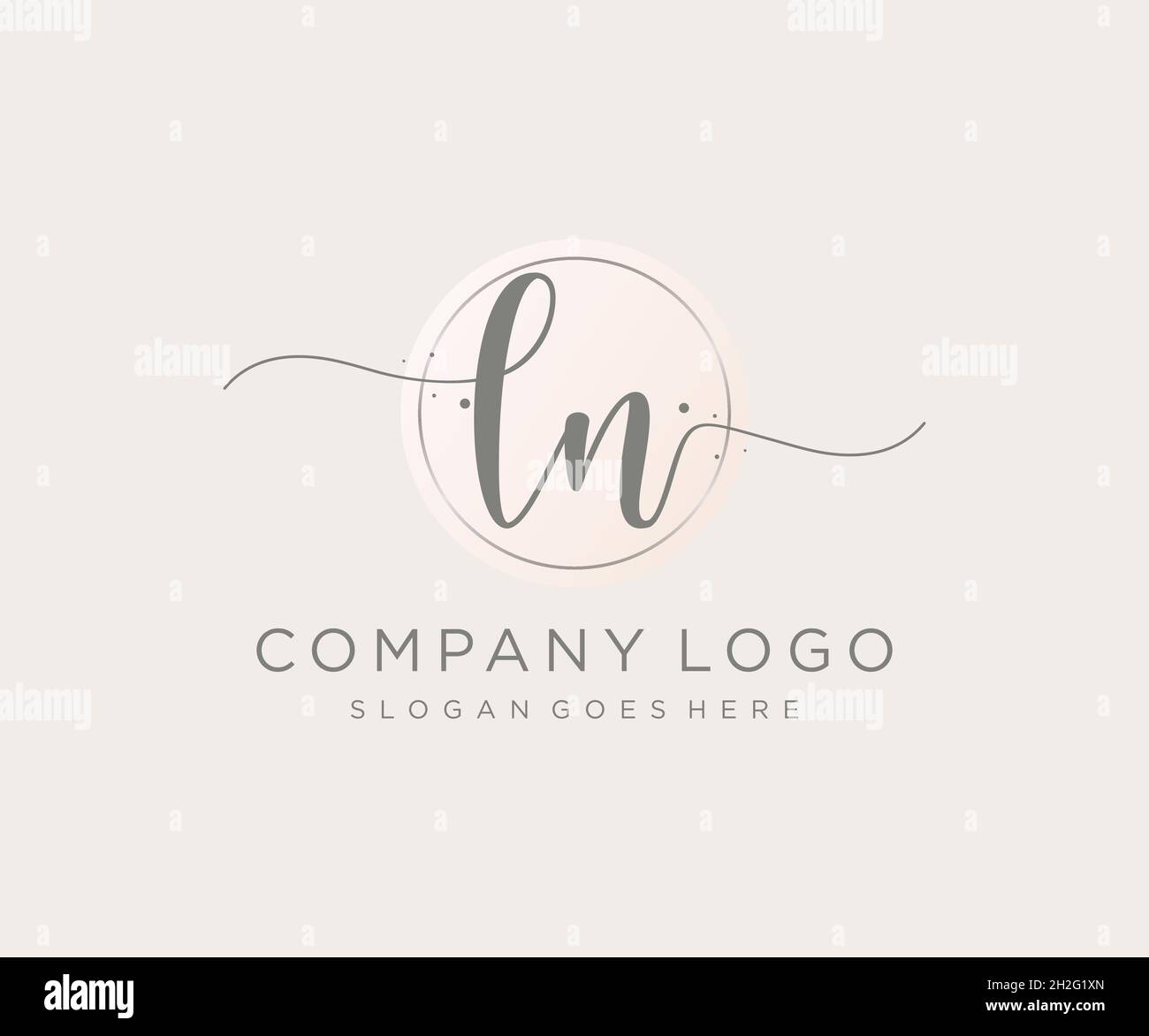 LN feminine logo. Usable for Nature, Salon, Spa, Cosmetic and Beauty Logos. Flat Vector Logo Design Template Element. Stock Vector