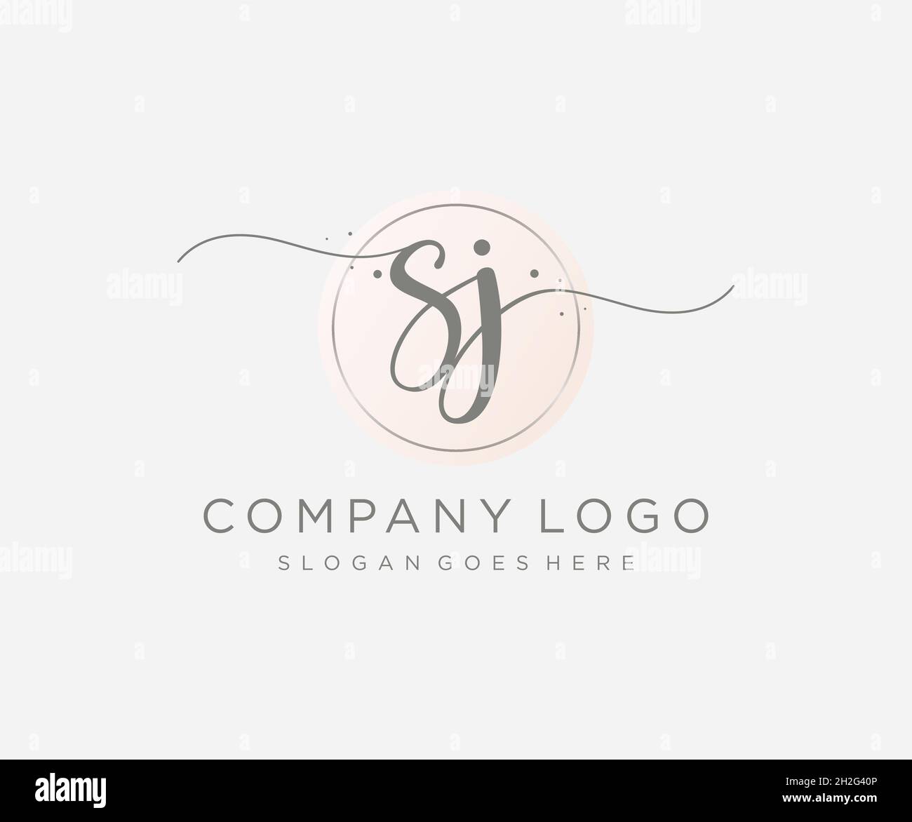 SJ feminine logo. Usable for Nature, Salon, Spa, Cosmetic and Beauty Logos. Flat Vector Logo Design Template Element. Stock Vector