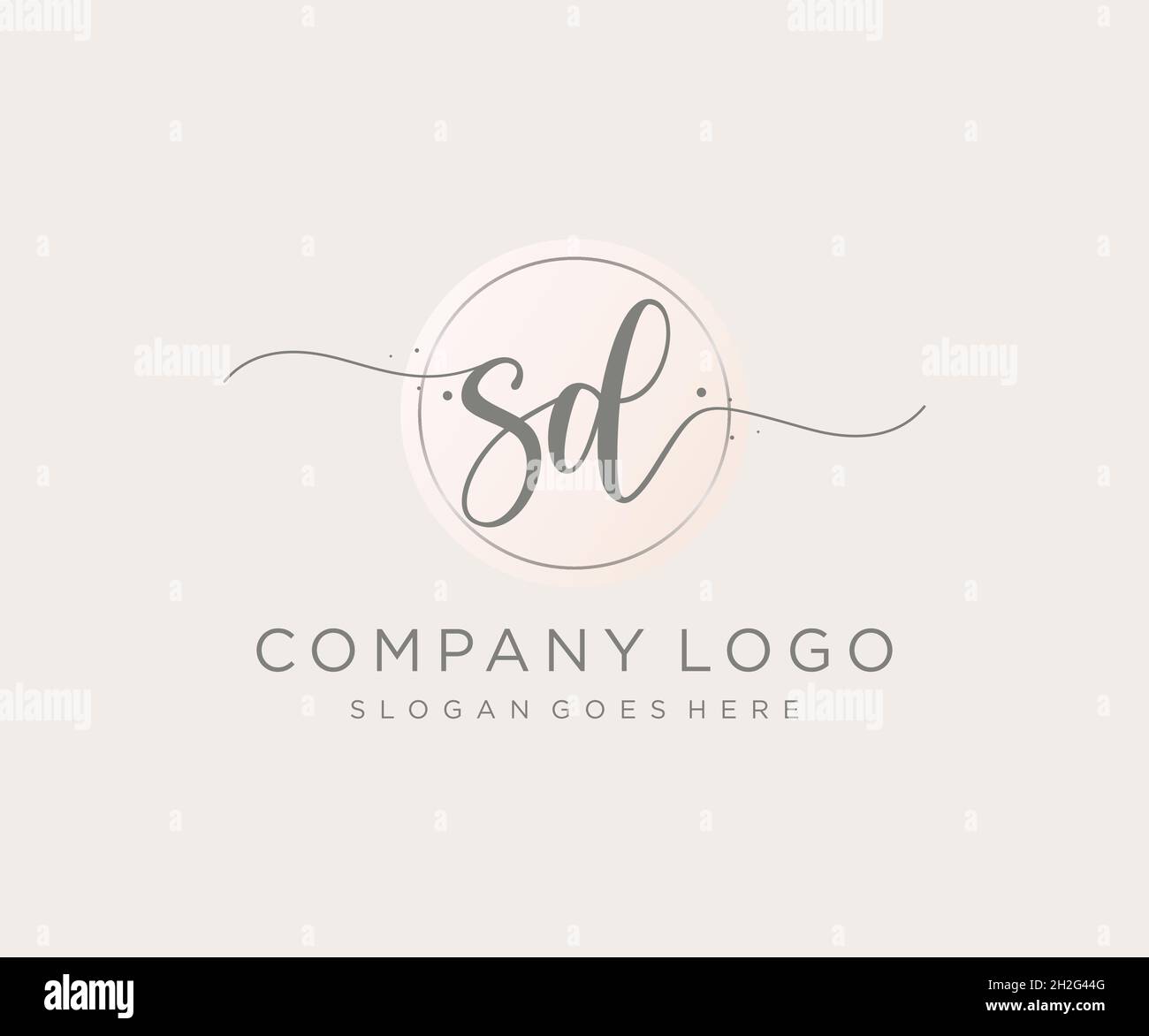 SD feminine logo. Usable for Nature, Salon, Spa, Cosmetic and Beauty Logos. Flat Vector Logo Design Template Element. Stock Vector