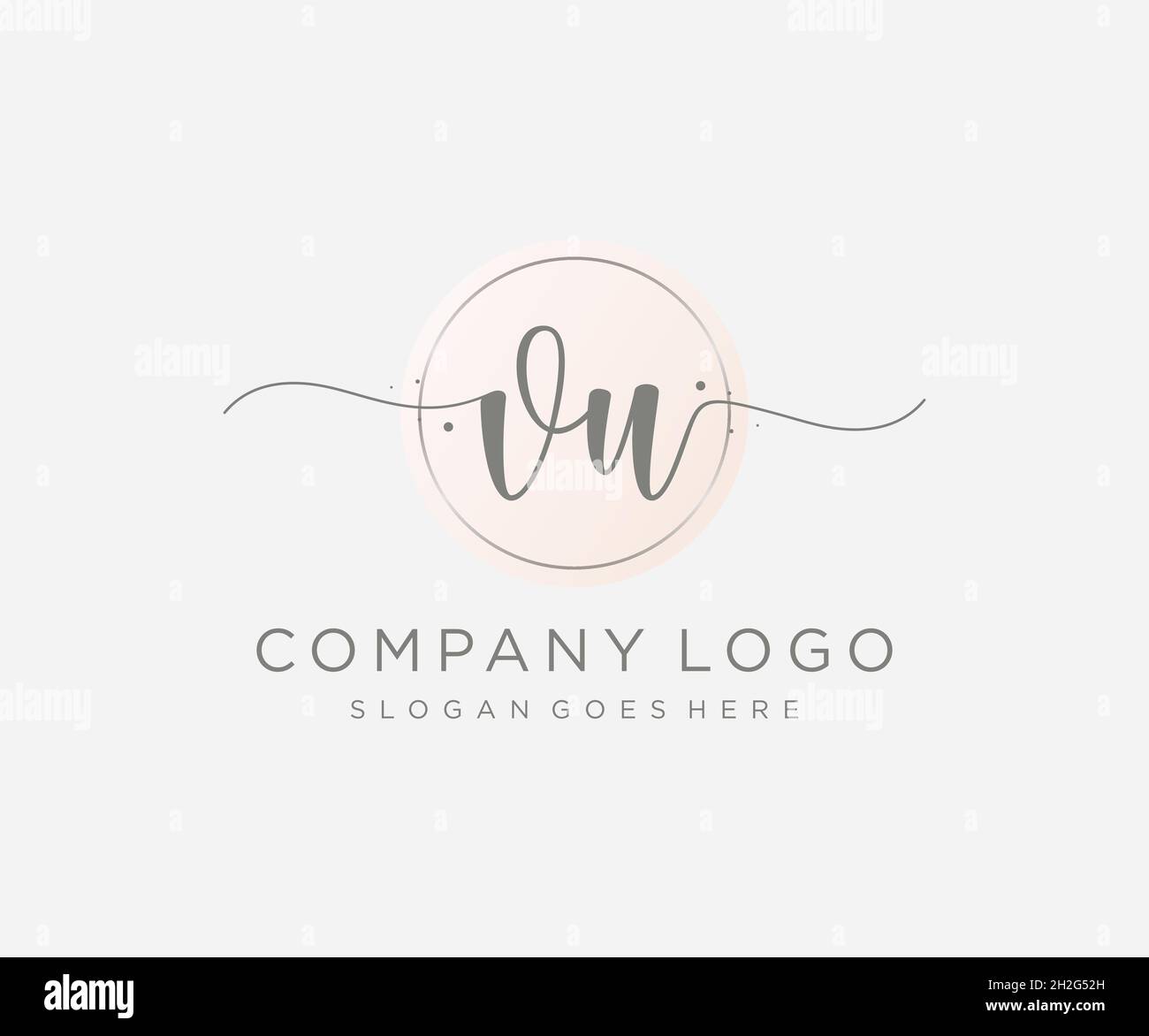 VU feminine logo. Usable for Nature, Salon, Spa, Cosmetic and Beauty Logos. Flat Vector Logo Design Template Element. Stock Vector